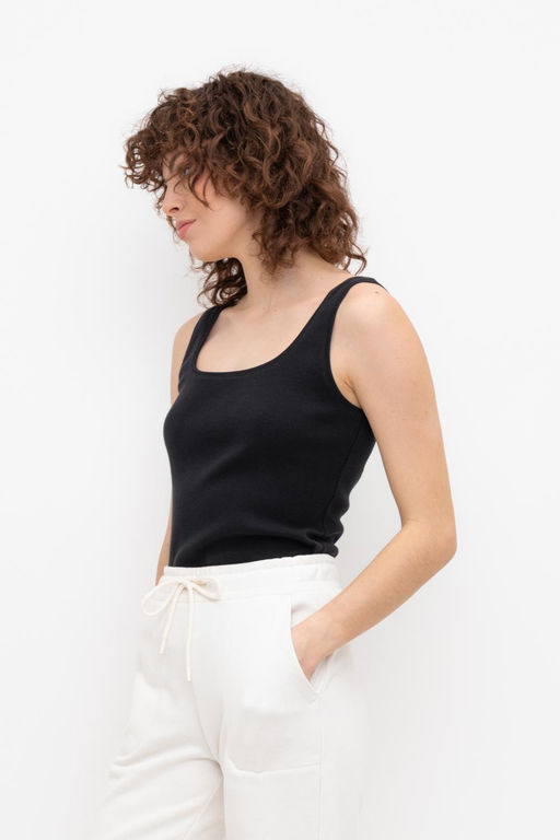 Майка Very Neat ЕВТ 3060/24 из трикотажа в рубчик черный  фото 2