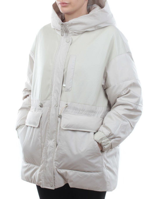 M24-211 LT. BEIGE Куртка демисезонная женская (100 гр. синтепон) - Fashion фото 5