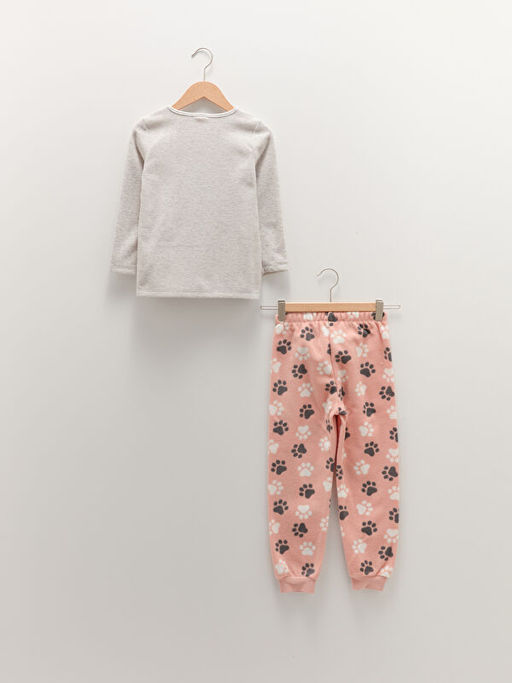 Bisiklet Yaka Bask?l? Uzun Kollu Polar K?z ?ocuk Pijama Tak?m? - Waikiki фото 2