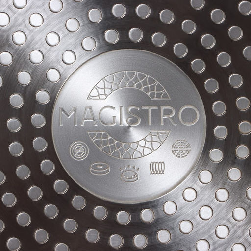 Сковорода-гриль Magistro Flame, 28×28 см, квадратная, антипригарное покрытие, индукция, кованый алюминий, чёрная