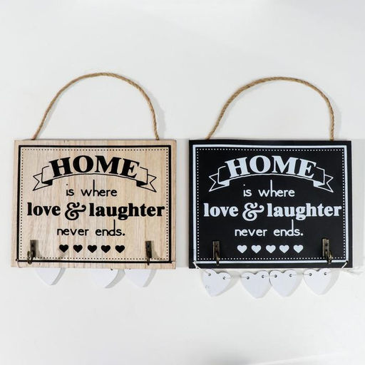 Ключница настенная Дом с сердечками, декоративные крючки, дерево, 25.6?18.2?0.6 см