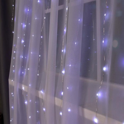 Гирлянда Занавес 2?3 м роса, IP20, серебристая нить, 450 LED, свечение белое, 8 режимов, 220 В - Luazon lighting фото 3
