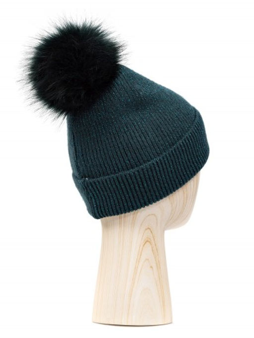 Шапка жен. шерсть+нейл+акр+люр LB-D77103 emerald