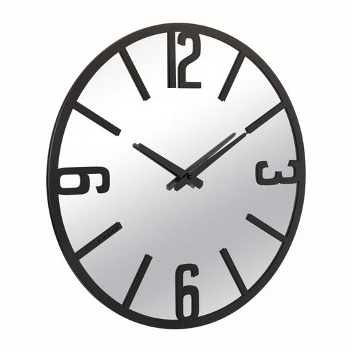 Часы настенные, интерьерные, бесшумные, d-50 см, зеркало, черные