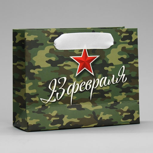 Цена за 3 шт. Пакет подарочный ламинированный, упаковка, С 23 февраля, S 15?12?5.5 см