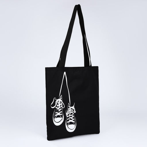 Сумка шопер Кеды, 35х0.5х40 см, отд без молнии, без подклада, чёрная - Nazamok фото 4