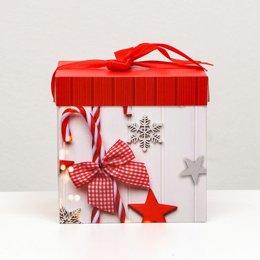 Цена за 12 шт. Коробка Самосборная Новый год леденцы 15 х 15 х 15 см - UPAK LAND фото 2