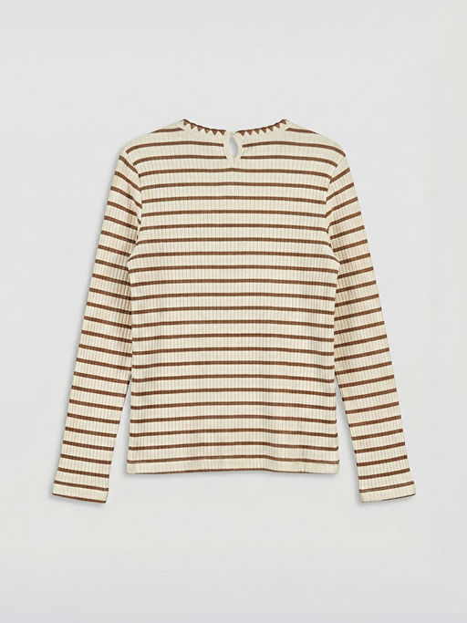 Bisiklet Yaka ?izgili K?z ?ocuk Ti??rt