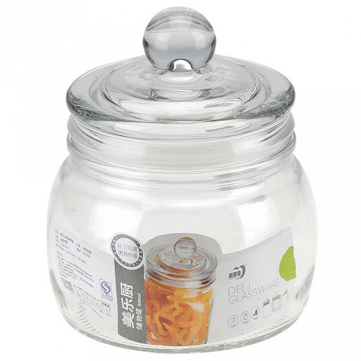 Банка стеклянная прижимная крышка Бочонок 0,5л, д11,3см, h9см, д/горла-8,3см, д/основания-9,5см (Китай) - Домашняя мода фото 3