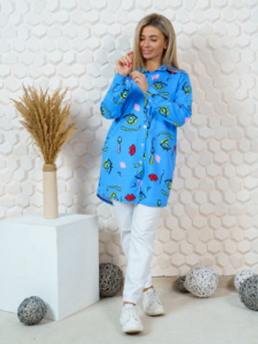 0044 Туника-халат "голубой"