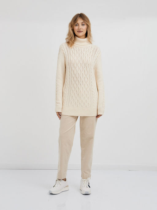 водолазка женская удлиненная с вязаным узором - Glenfield фото 2