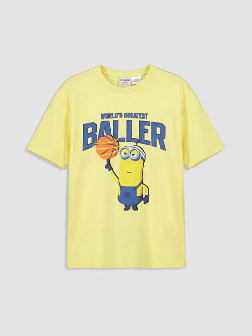 Bisiklet Yaka Minions Bask?l? Erkek ?ocuk Ti??rt