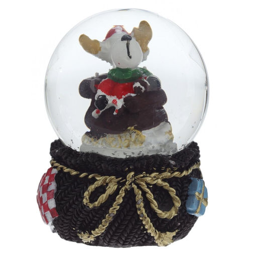Фигурка декор в стекл шаре "Дед Мороз/Мишка/Олень", D 4.5 см, L4,5 W5 H6 см, 4в.
