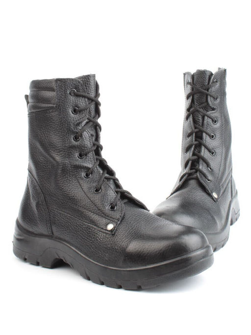 05-9005 BLACK Ботинки зимние мужские (натуральная кожа, искусственный мех)