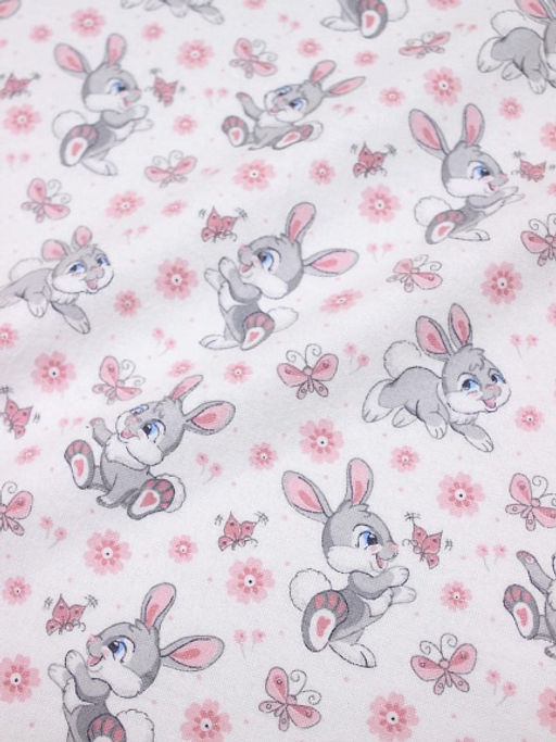 Фланель "Игривые зайчата", ш.0.95м, хлопок-100%, 170гр/м.кв