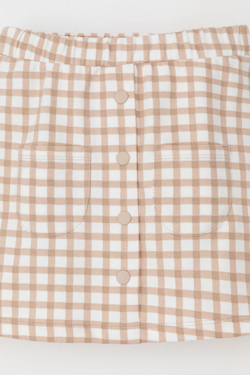 КР 7142-1/бежевая клетка на сахаре к567 юбка для дев - Crockid фото 2