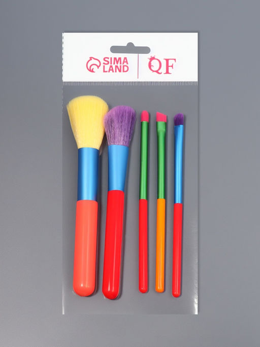 Цена за 2 шт. Набор кистей для макияжа COLOR POWER, 5 шт., разноцветные