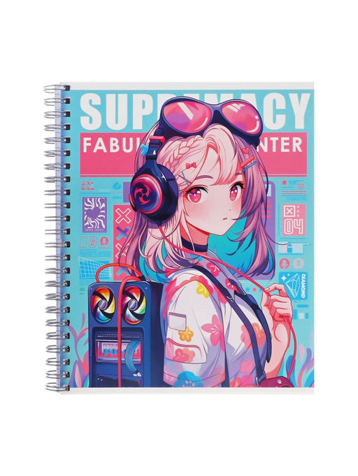 Компл тетр из 3шт 96л кл на гребне Аниме. Девочка в наушниках, мел карт, офсет (10296912)