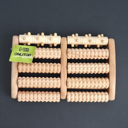 Массажёр «Барабаны», 5 рядов с шипами, 27×19×5 см, деревянный