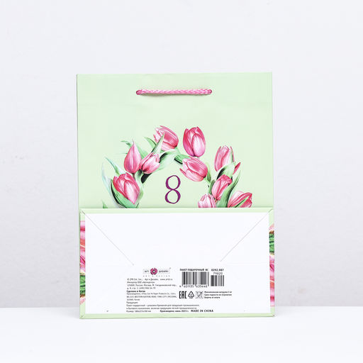 Пакет подарочный 8 марта, зеленый, 18 х 22,3 х 10 см - Simaland фото 2