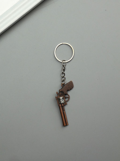 Цена за 12 шт. Брелок металл "Револьвер" крутится барабан МИКС 5,8х2,8х0,9 см