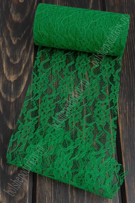 Фатин с узором "Цветы" 15 см*10 ярд (SF-2940) зеленый №27