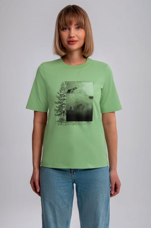 Арт. 31106 Футболка женская 44-52 (5 шт) Цвет:салатовый - Калинка фото 18