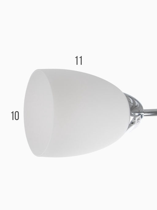 Люстра 11175/2CR, 2×60 Вт, E27, 54×25×22 см, белый/серебро