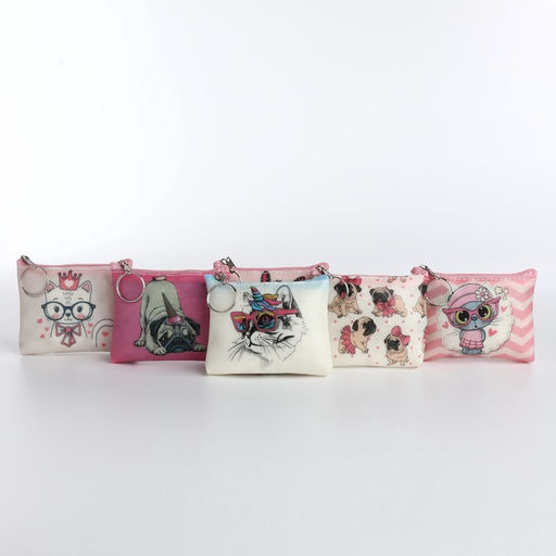 Кошелёк детский Коты и мопсики Выбражулька, маленький, монетница, МИКС