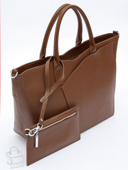 Сумка женская кожаная 1059C brown Polina&Eiterou