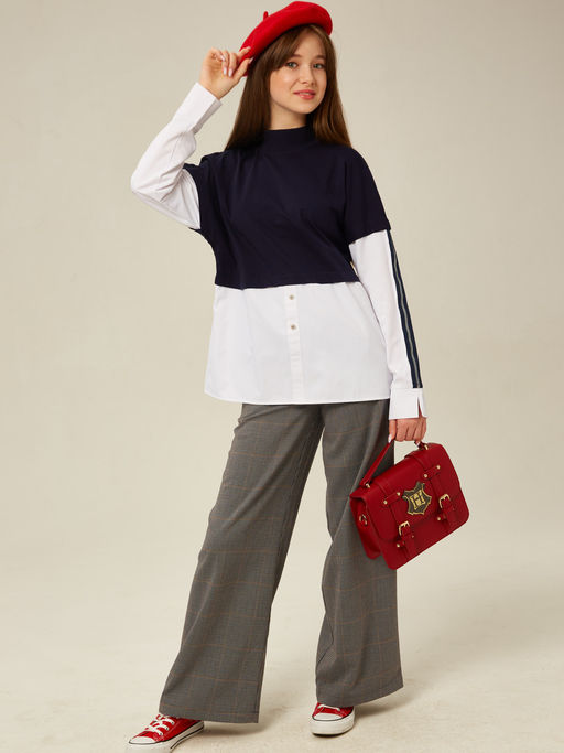 Джемпер обманка темно-синий 232242521 - Nota bene фото 10