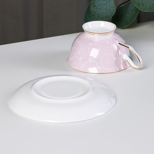 Чайная пара фарфоровая Чайная роза, 2 предмета: чашка 200 мл, блюдце d=15 см - Simaland фото 4