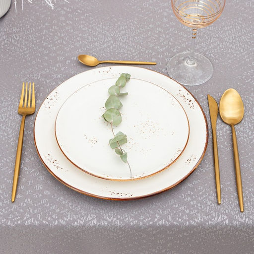 Скатерть Этель Ромбы цв.серебро, 142*283 +/-3 см, 115 10 гр,100% п/э  фото 5