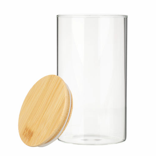 Банка для хранения 700мл, 15*8,5см, стекло, бамбук VETTA ЭКО Эллипс арт. 828-319 - Полимербыт фото 3