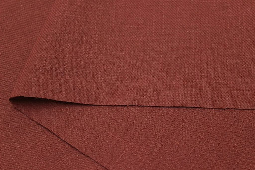 Конопля с хлопком-диагональ цв.Винтажный терракотово-коричневый, СОРТ2, ш.1.4м, конопля-80%, хл-20% - Купава фото 3