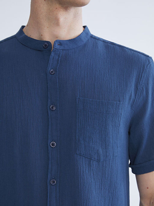 Regular Fit Hakim Yaka K?sa Kollu Erkek G?mlek