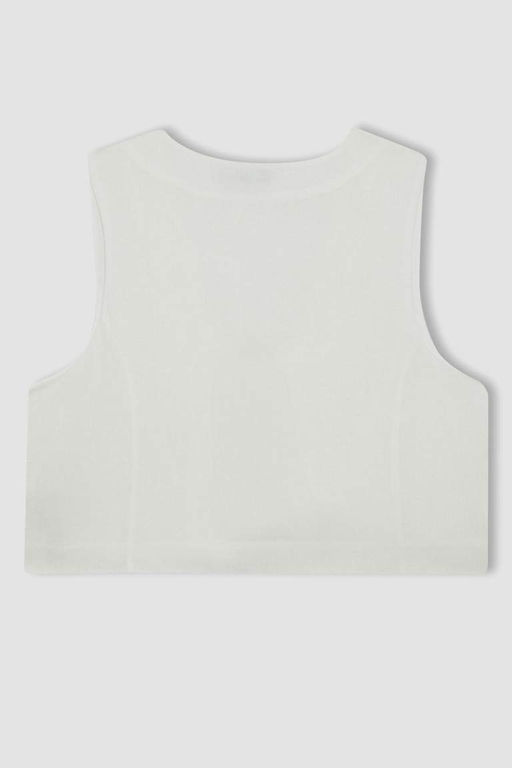 Белый жилет на шнуровке из смесового льна с v-образным вырезом - Defacto фото 10