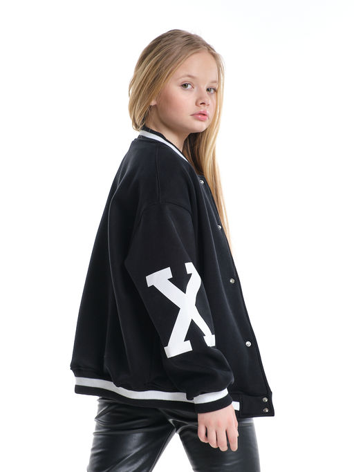 Бомбер (куртка) 33-7594 черный - Mini maxi фото 4