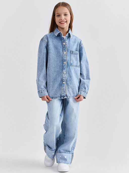 Куртка джинсовая для девочек оверсайз - Mark formelle фото 2