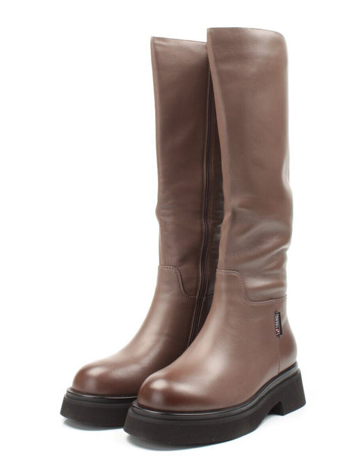 02-FG678-2BM BROWN Сапоги зимние женские (натуральная кожа, натуральный мех (еврозима))