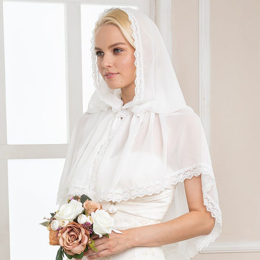 Ниспадающий платок для венчания "Соловьиная песнь"