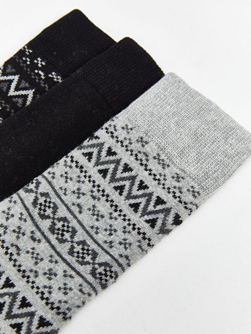 Desenli Erkek Soket ?orap 3l?