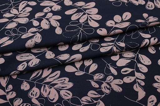 Штапель Премиум Дыхание осени цв.чернильный/розово-сиреневый, ш.1.45м, вискоза-100%, 120гр/м.кв - Купава фото 2