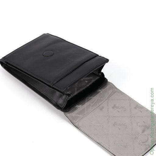Мужская кожаная сумка-портмоне 2019958А К66 Неро - Dff фото 2