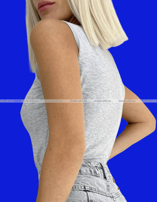 Цена за 1 шт. Майки женские Miss Emma Турция однотонные арт. 121 СЕРЫЕ