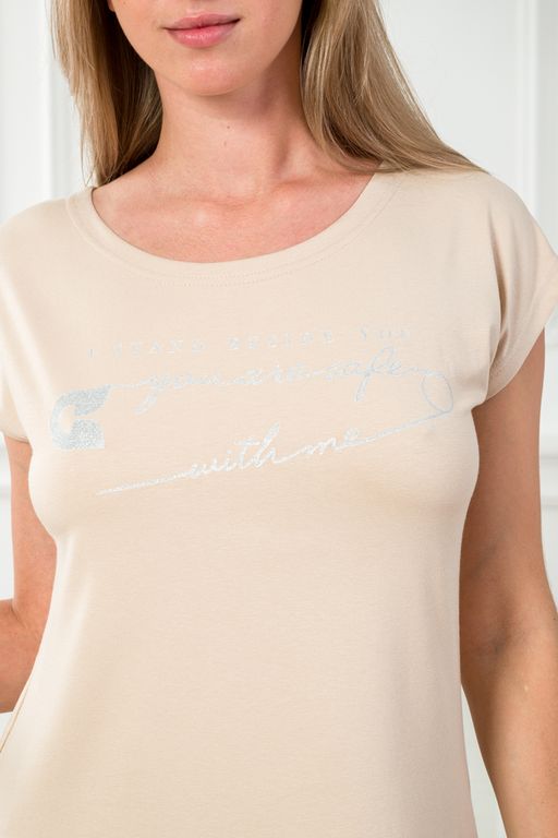 Футболка женская из вискозы Лирика бежевый You are safe - Амадэль фото 6