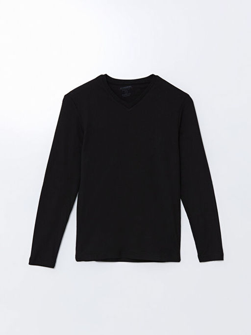 V Yaka Uzun Kollu Erkek Sweatshirt