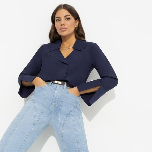 Блуза свободного кроя с воротничком Амбассадор стиля (new) - Charutti фото 2