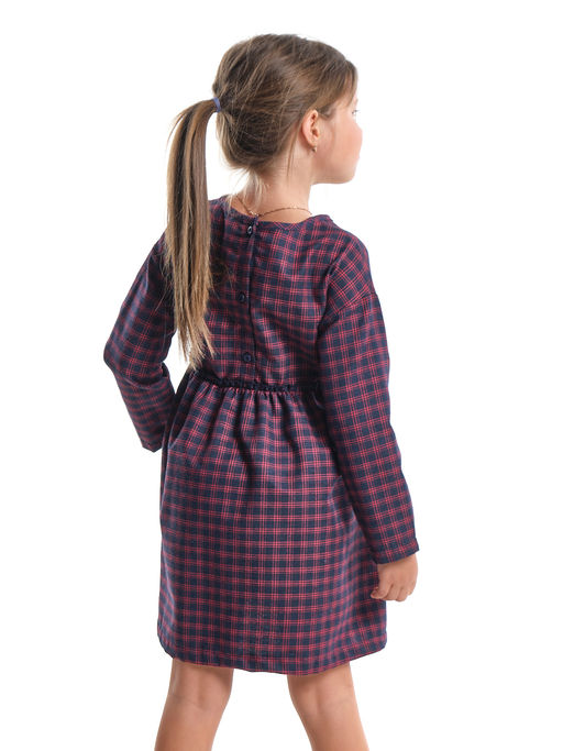 Платье для девочки нарядное детское праздничное в клетку UD 6820 син/крас клетка - Mini maxi фото 2