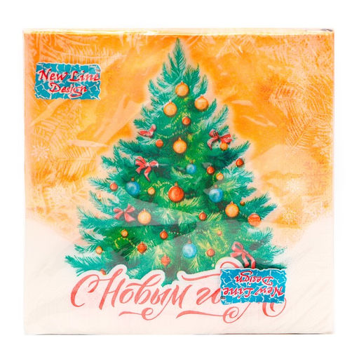 Цена за 3 шт. Салфетки бумажные «Новогодняя Ёлочка» 3 слоя, 33×33 см, 20 шт.
